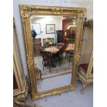 Very large gilt frame & bevelled glass mirror - 202cm x 124cm