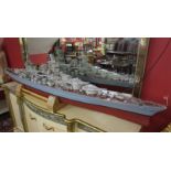 Hand built scale model of the Kriegsmarine Battleship 'Scharnhorst'.