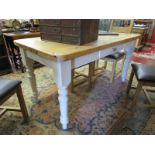 Pine & painted farmhouse table