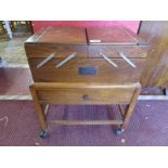 Oak sewing trolley