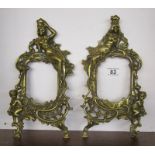 Pair of brass picture frames marked Beatrice