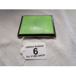 Silver and machined enamel cigarette case