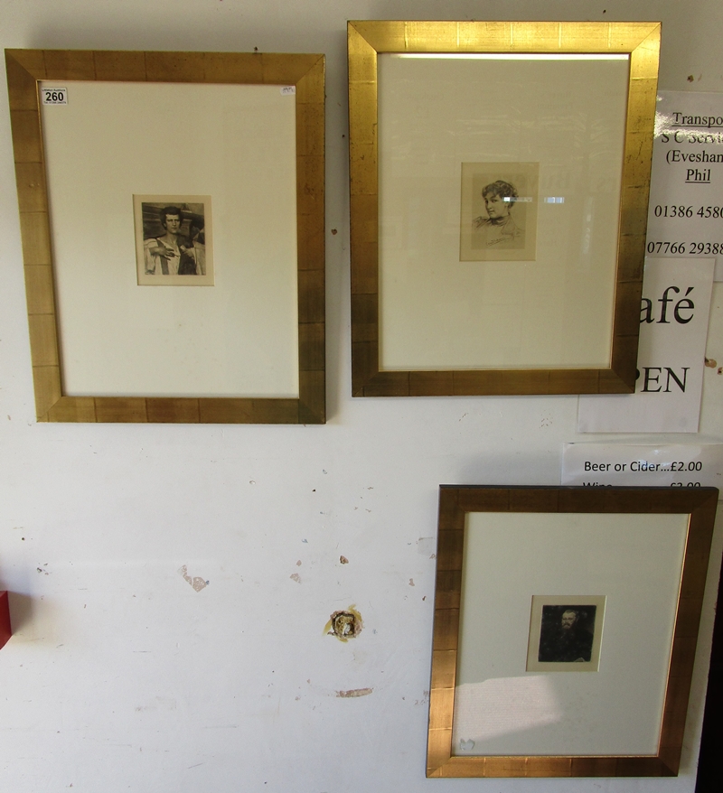 3 framed portrait prints