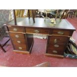 Leather top pedestal desk