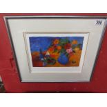 ANN ORAM (SCOTTISH 1956), 'Terrace, La Rueda', L/E print, 307/350, a still life in the style of