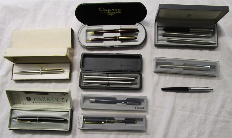 Collection of Parker pens etc to include '51' Fountain