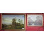 2 oils on board - Rural scenes by Tom Ellis