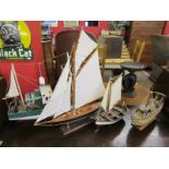 Collection of 4 model boats
