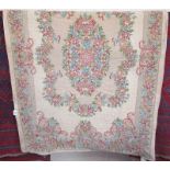 Old kashmiri hand stitch wool chain rug - 167cm x 115cm