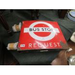 Vintage double side enamel bus stop sign