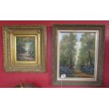 2 oils on board - Forest scenes by Peter Snell