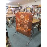 Arts & Crafts copper fire screen