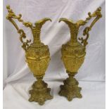 Pair of gilt jugs