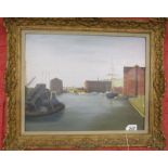 Oil on board Gloucester docks