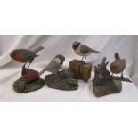 Collection of 4 garden bird figures