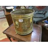 Chased brass coal bucket