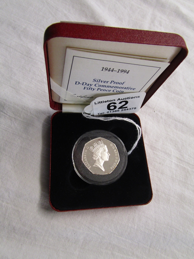 Silver proof D-Day commemorative 50 pence piece