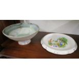 Studio pottery bowl and Falcon ware plate