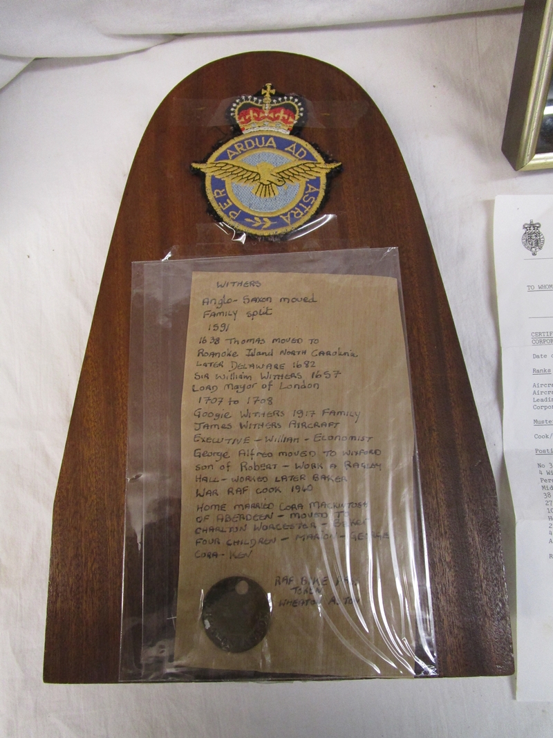 Messerschmitt propeller tip along with medals and provenance - Image 2 of 14