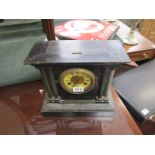 Victorian black ebonised mantle clock