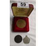 2 centenary football league medals and George I coin