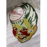 Good quality reproduction enamel sign - Coke boy - 40cm x 28cm