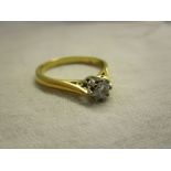 18ct gold diamond solitaire ring (.33cts)