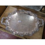 Large silver plate tray