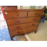 Victorian mahogany chest of 2 over 3 drawers - Approx H: 102cm x D: 49cm x W: 107.5