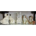 Collection of Staffordshire dogs and flat back