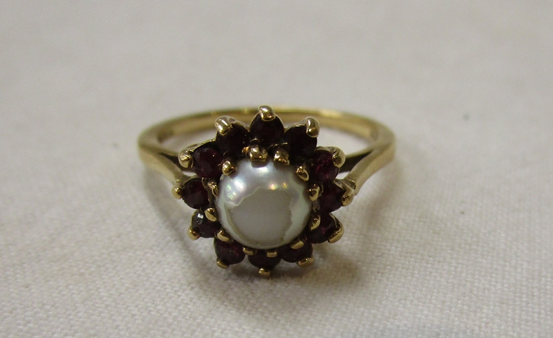 Gold stone set ring