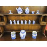 Collection of Spode blue and white china to include spice jars