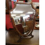 Fine quality Edwardian bevelled glass dressing table mirror - H: 74cm