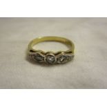 18ct gold 5 stone diamond ring