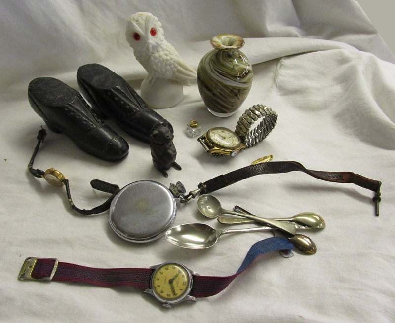 Box of collectables to include Smiths pocket watch