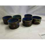 6 cloisonné napkin rings