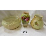 3 pieces of Royal Worcester blush ivory