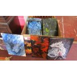 Collection of abstract acrylic canvases