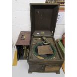 HMV gramophone A/F and collection of 78 records