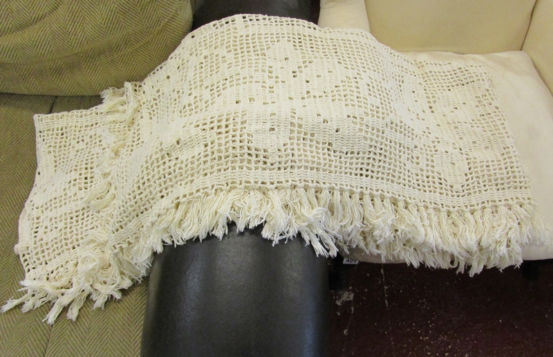 Hand crocheted double bed throw