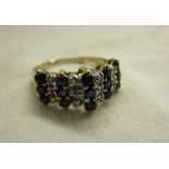 Gold sapphire & diamond ring