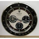 Reproduction Rolex advertising clock with sweeping second hand - Daytona