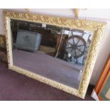 Gilt framed bevelled mirror