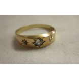 Antique 18ct gold 3 stone diamond ring