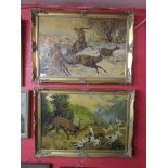 Pair of oil on canvases - Hunting scenes by G M Roberts