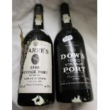 2 bottles of 1980 vintage port - Dow's & Warre's