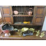Collection of metalware to include scales & weights