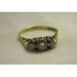 18ct gold 3 stone diamond ring