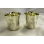 Pair of silver stirrup cups by Asprey - Approx 128g
