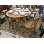 Elm dining table and 4 chairs